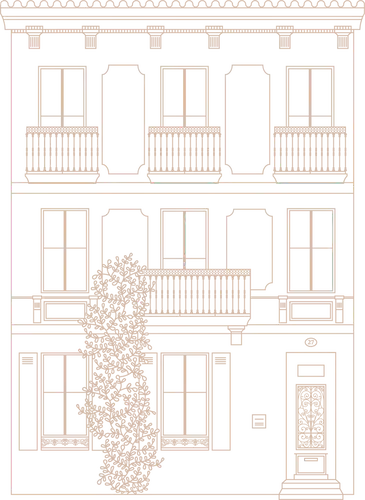 Dessin maison beige foncé